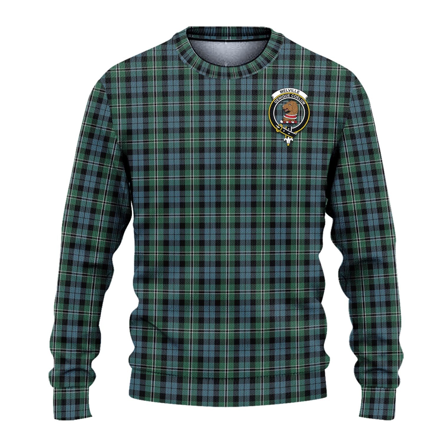 Melville Tartan Ugly Sweater with Family Crest - Tartan Vibes Clothing