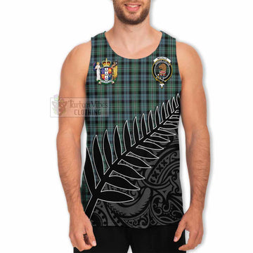 Melville Crest Tartan Men's Tank Top with New Zealand Silver Fern Half Style - Tartan Vibes Clothing