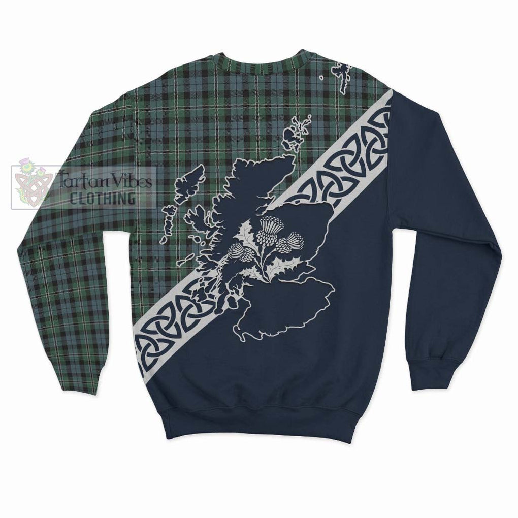 Melville Tartan Sweatshirt Featuring Thistle and Scotland Map - Tartan Vibes Clothing