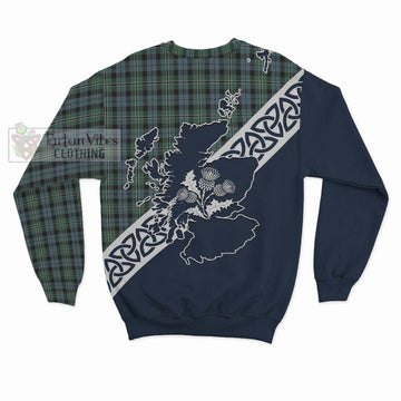 Melville Tartan Sweatshirt Featuring Thistle and Scotland Map - Tartan Vibes Clothing