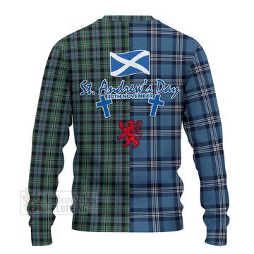 Melville Tartan Knitted Sweater Happy St. Andrew's Day Half Tartan Style - Tartan Vibes Clothing