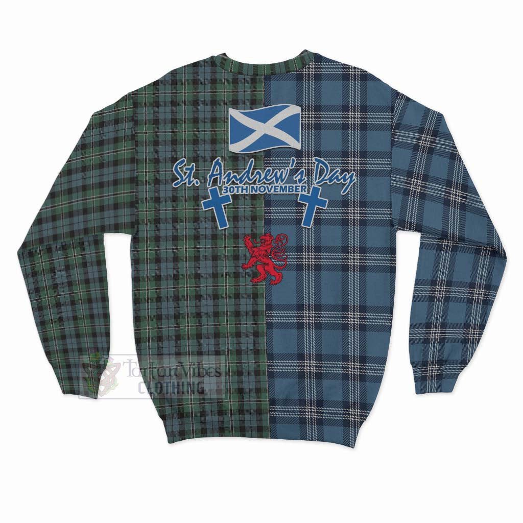 Melville Tartan Sweatshirt Happy St. Andrew's Day Half Tartan Style - Tartan Vibes Clothing