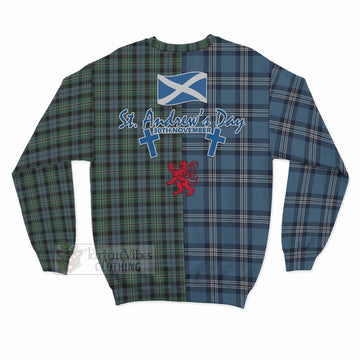 Melville Tartan Sweatshirt Happy St. Andrew's Day Half Tartan Style - Tartan Vibes Clothing