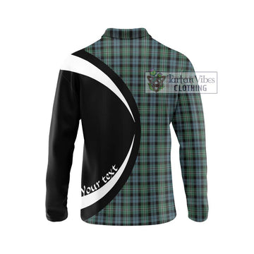 Melville Tartan Long Sleeve Polo Shirt with Family Crest Circle Style - Tartan Vibes Clothing