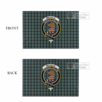 Tartan Vibes Clothing Melville Tartan House Flag with Family Crest