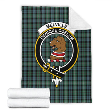 Melville Tartan Blanket with Family Crest
