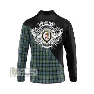 Melville Tartan Long Sleeve Polo Shirt with Family Crest and Military Logo Style - Tartan Vibes Clothing