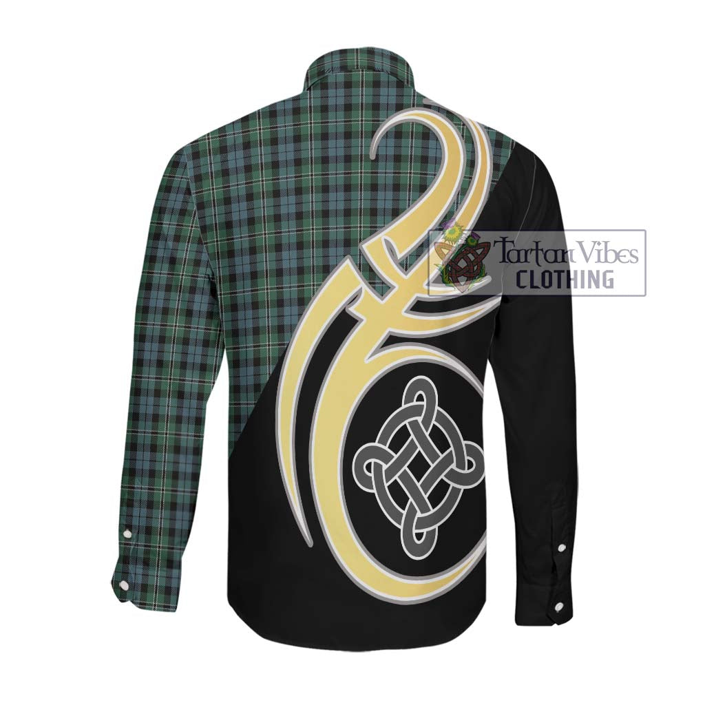Melville Tartan Long Sleeve Button Shirt with Family Crest and Celtic Symbol Style Men's Shirt - Tartan Vibes Clothing