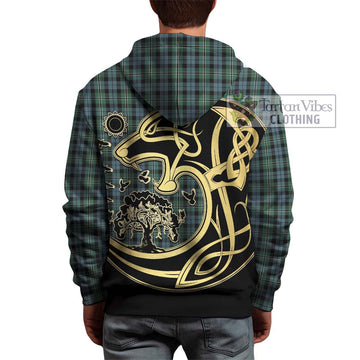 Melville Tartan Hoodie with Family Crest Celtic Wolf Style - Tartan Vibes Clothing