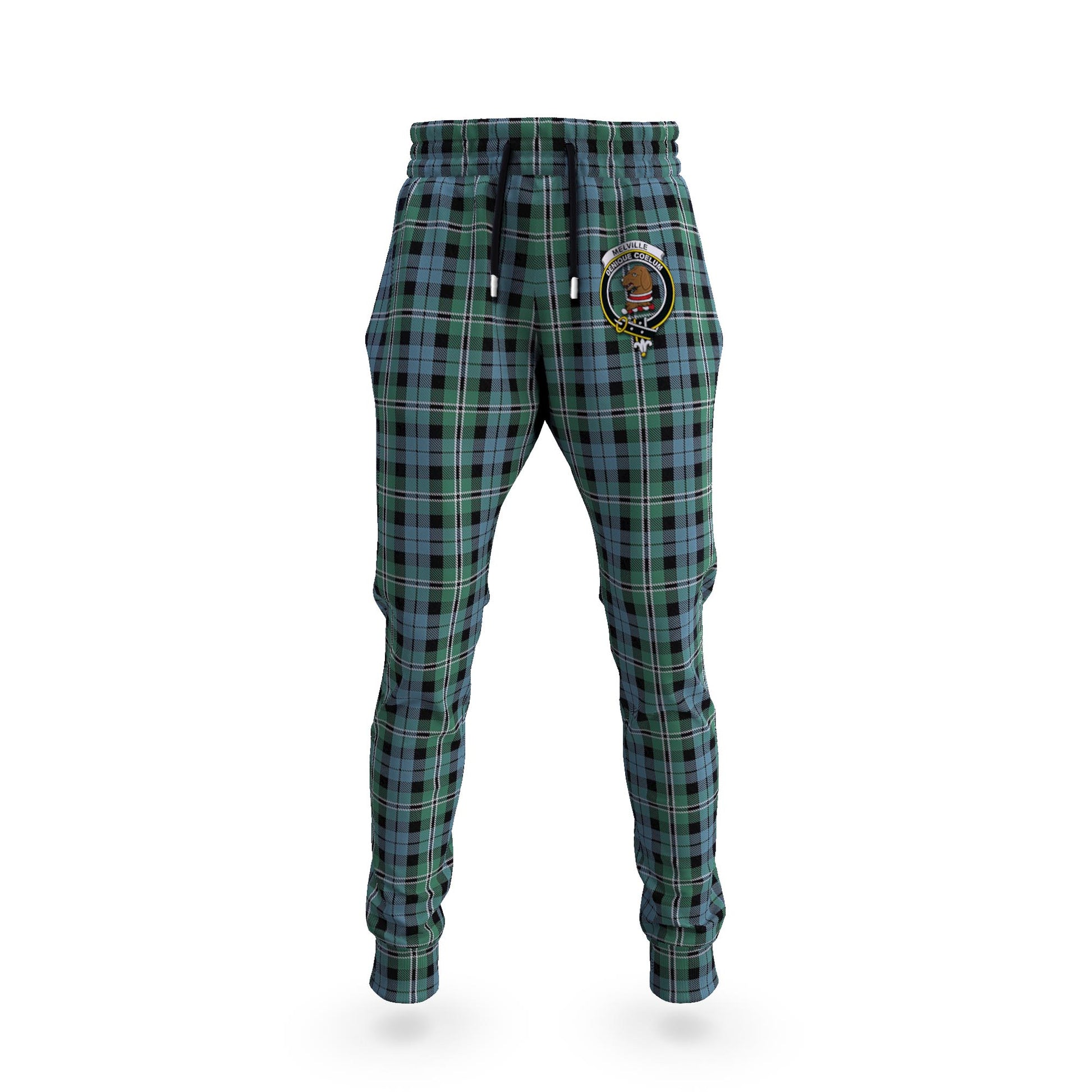 Melville Tartan Joggers Pants with Family Crest 5XL - Tartan Vibes Clothing