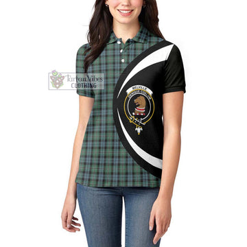 Melville Tartan Women's Polo Shirt with Family Crest Circle Style - Tartan Vibes Clothing