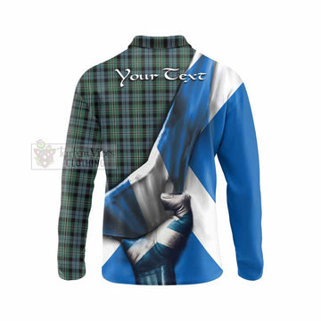 Melville Tartan Long Sleeve Polo Shirt with Family Crest Scotland Patriotic Style - Tartan Vibes Clothing