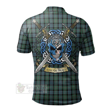 Melville Tartan Polo Shirt with Family Crest Celtic Skull Style - Tartan Vibes Clothing