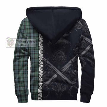Melville Tartan Sherpa Hoodie with Family Crest Cross Sword Thistle Celtic Vibes - Tartan Vibes Clothing