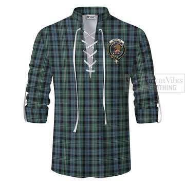 Melville Tartan Ghillie Kilt Shirt with Family Crest Celtic Skull Style - Tartan Vibes Clothing