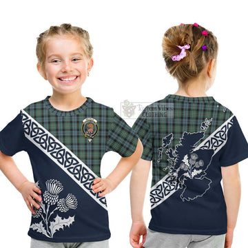 Melville Tartan Kid T-Shirt Featuring Thistle and Scotland Map - Tartan Vibes Clothing