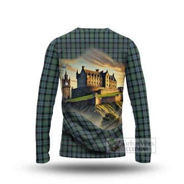 Melville Tartan Family Crest Long Sleeve T-Shirt with Scottish Ancient Castle Style - Tartan Vibes Clothing