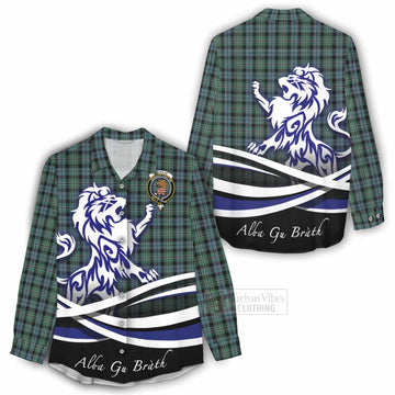 Melville Tartan Women's Casual Shirt with Alba Gu Brath Regal Lion Emblem - Tartan Vibes Clothing