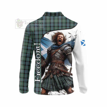 Melville Crest Tartan Long Sleeve Polo Shirt Inspired by the Freedom of Scottish Warrior - Tartan Vibes Clothing