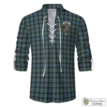 Melville Tartan Men's Scottish Traditional Jacobite Ghillie Kilt Shirt with Family Crest - Tartan Vibes Clothing