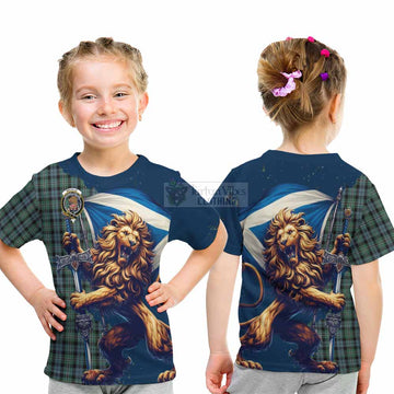 Melville Tartan Family Crest Kid T-Shirt with Scottish Majestic Lion - Tartan Vibes Clothing