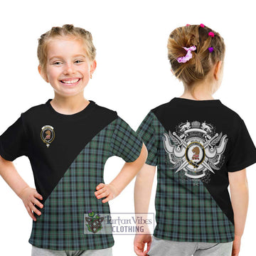 Melville Tartan Kid T-Shirt with Family Crest and Military Logo Style - Tartan Vibes Clothing