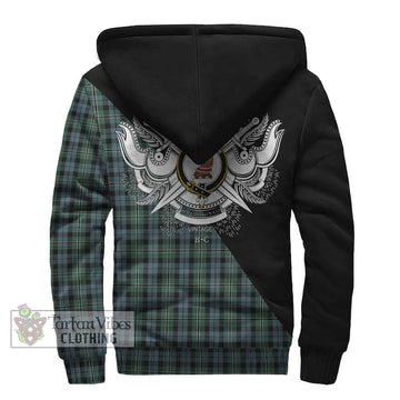 Melville Tartan Sherpa Hoodie with Family Crest and Military Logo Style - Tartan Vibes Clothing