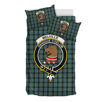 Melville Tartan Bedding Set with Family Crest