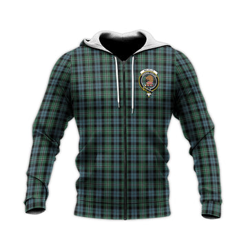 Melville Tartan Knitted Hoodie with Family Crest