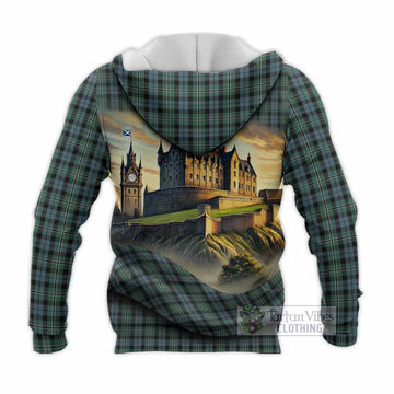 Melville Tartan Family Crest Knitted Hoodie with Scottish Ancient Castle Style - Tartan Vibes Clothing