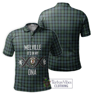 Melville Tartan Polo Shirt with Family Crest DNA In Me Style - Tartan Vibes Clothing