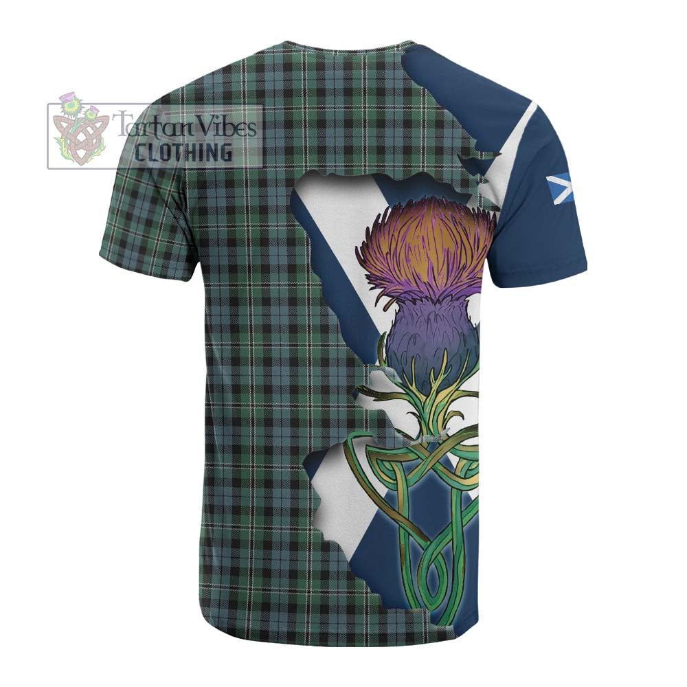 Tartan Vibes Clothing Melville Tartan Family Crest Cotton T-shirt Scottish Thistle Celtic Inspired