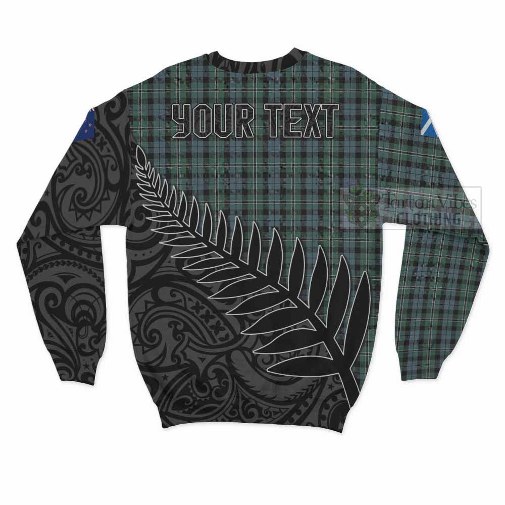Melville Crest Tartan Sweatshirt with New Zealand Silver Fern Half Style - Tartan Vibes Clothing
