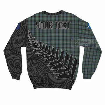Melville Crest Tartan Sweatshirt with New Zealand Silver Fern Half Style - Tartan Vibes Clothing