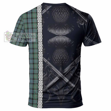 Melville Tartan T-Shirt with Family Crest Cross Sword Thistle Celtic Vibes - Tartan Vibes Clothing
