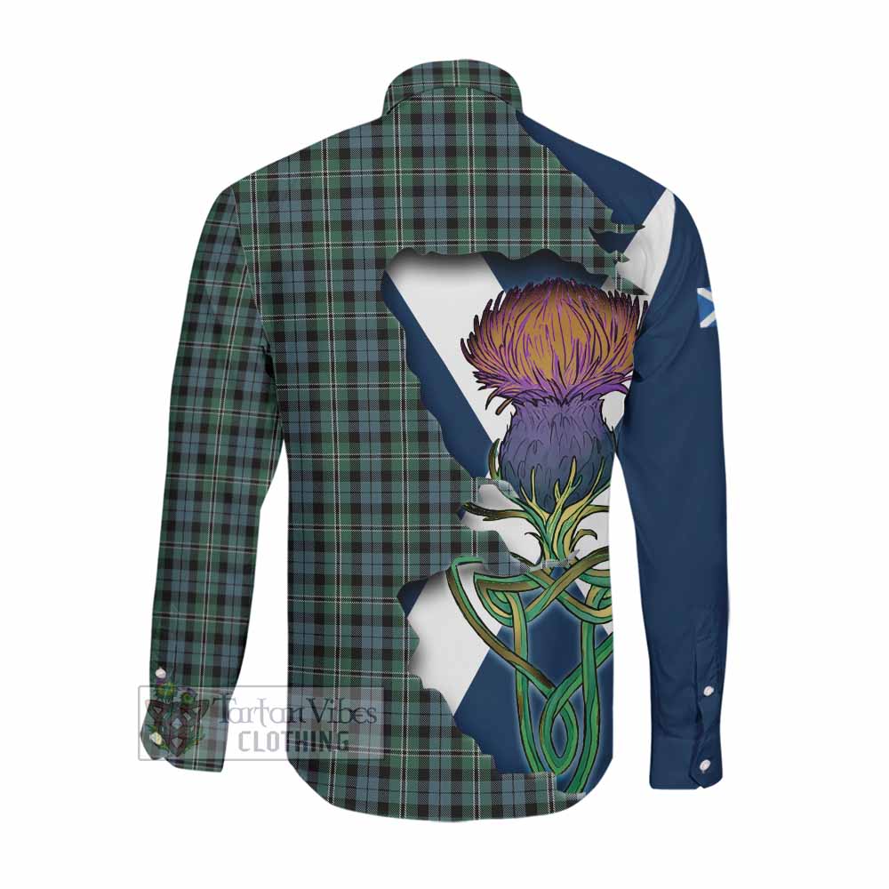 Melville Tartan Family Crest Long Sleeve Button Shirt Scottish Thistle Celtic Inspired Men's Shirt - Tartan Vibes Clothing