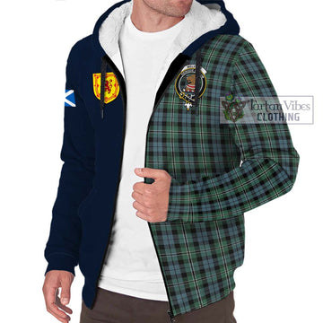 Melville Tartan Sherpa Hoodie Alba with Scottish Lion Royal Arm Half Style - Tartan Vibes Clothing