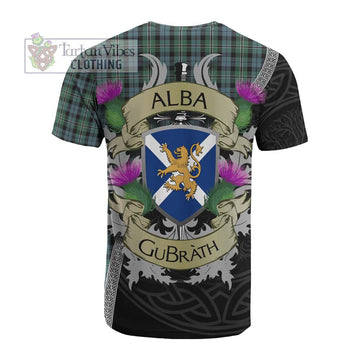 Melville Tartan Family Crest Cotton T-shirt Lion Rampant Royal Thistle Shield Celtic Inspired