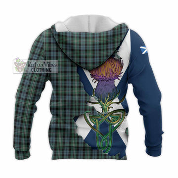 Melville Tartan Family Crest Knitted Hoodie Scottish Thistle Celtic Inspired - Tartan Vibes Clothing