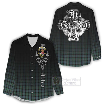 Melville Tartan Women's Casual Shirt Featuring Alba Gu Brath Family Crest Celtic Inspired - Tartan Vibes Clothing