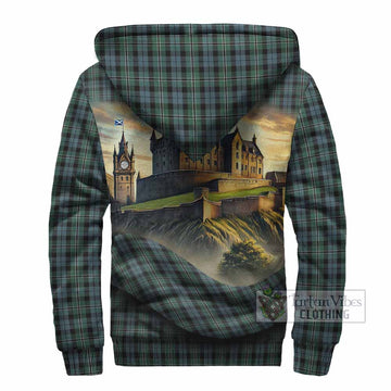 Melville Tartan Family Crest Sherpa Hoodie with Scottish Ancient Castle Style - Tartan Vibes Clothing