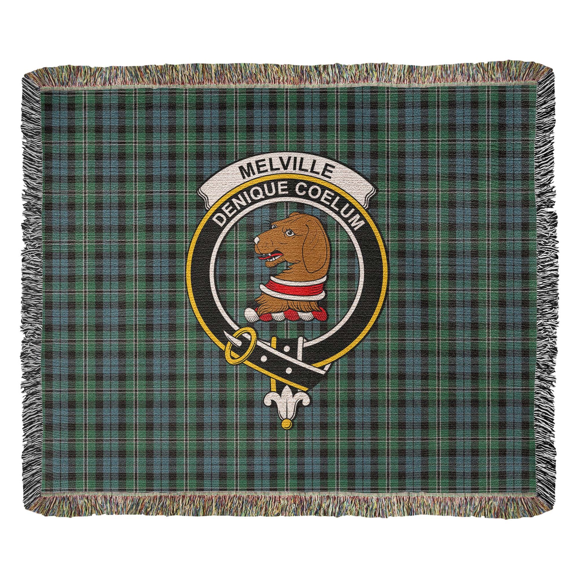 Tartan Vibes Clothing Melville Tartan Woven Blanket with Family Crest