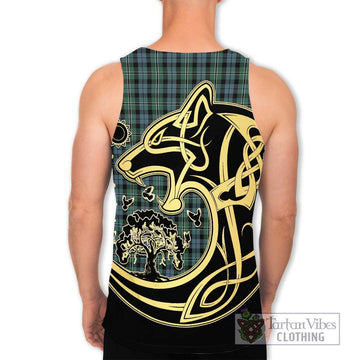 Melville Tartan Men's Tank Top with Family Crest Celtic Wolf Style - Tartan Vibes Clothing
