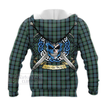 Melville Tartan Knitted Hoodie with Family Crest Celtic Skull Style - Tartan Vibes Clothing