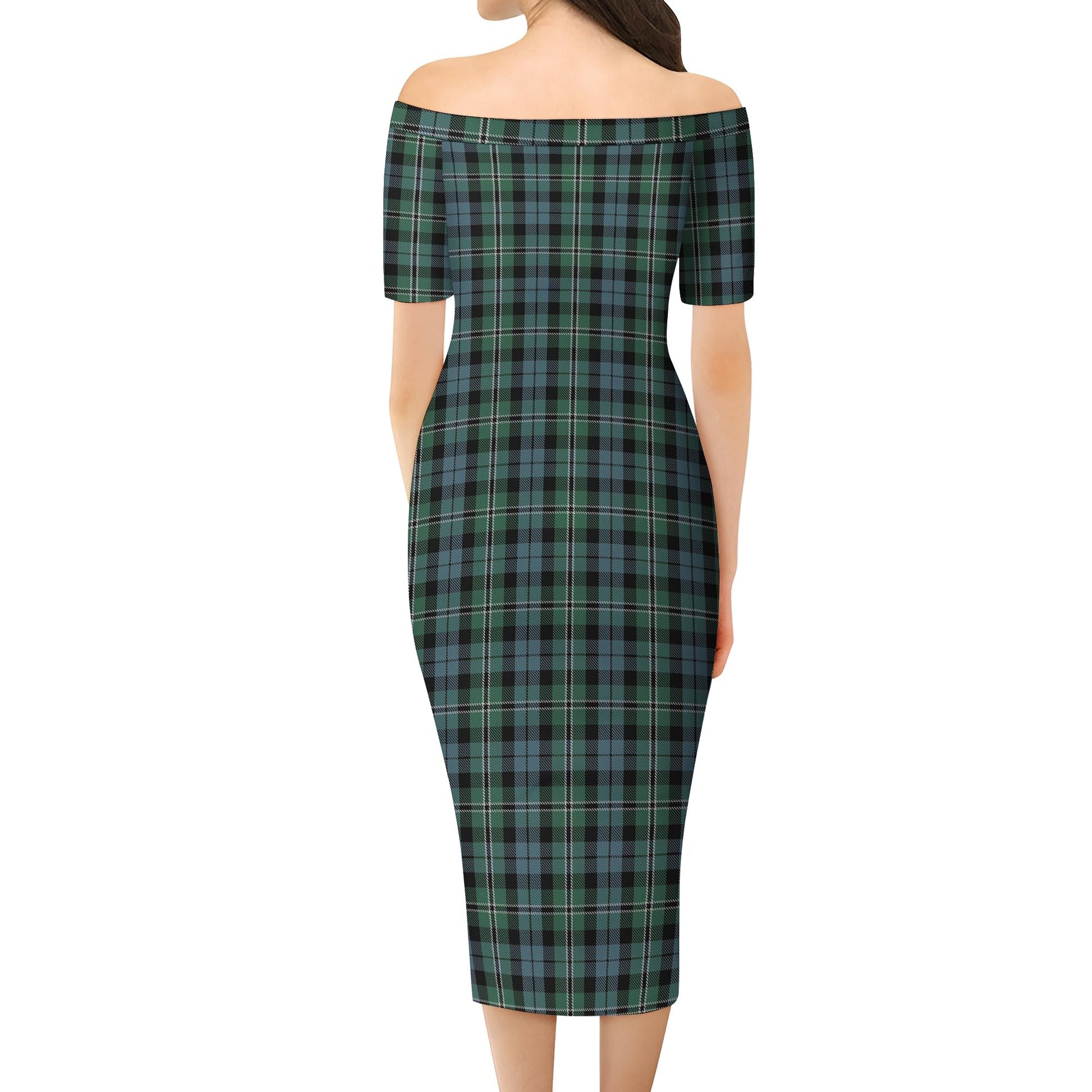 Melville Tartan Off Shoulder Lady Dress - Tartan Vibes Clothing