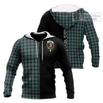 Melville Tartan Knitted Hoodie with Family Crest and Half Of Me Style Unisex Knitted Zip Hoodie - Tartan Vibes Clothing