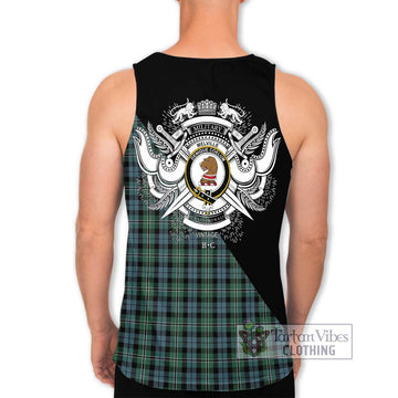 Melville Tartan Men's Tank Top with Family Crest and Military Logo Style - Tartan Vibes Clothing