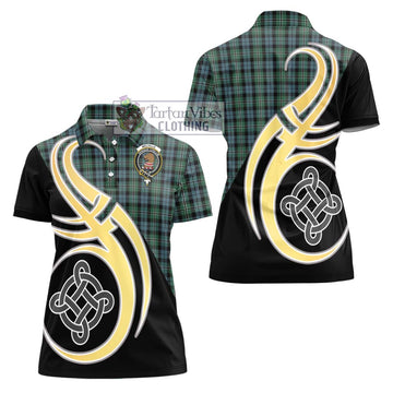 Melville Tartan Women's Polo Shirt with Family Crest and Celtic Symbol Style - Tartan Vibes Clothing