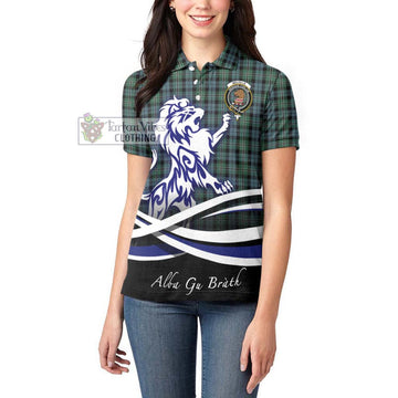 Melville Tartan Women's Polo Shirt with Alba Gu Brath Regal Lion Emblem - Tartan Vibes Clothing