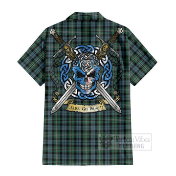 Melville Tartan Hawaiian Shirt with Family Crest Celtic Skull Style - Tartan Vibes Clothing